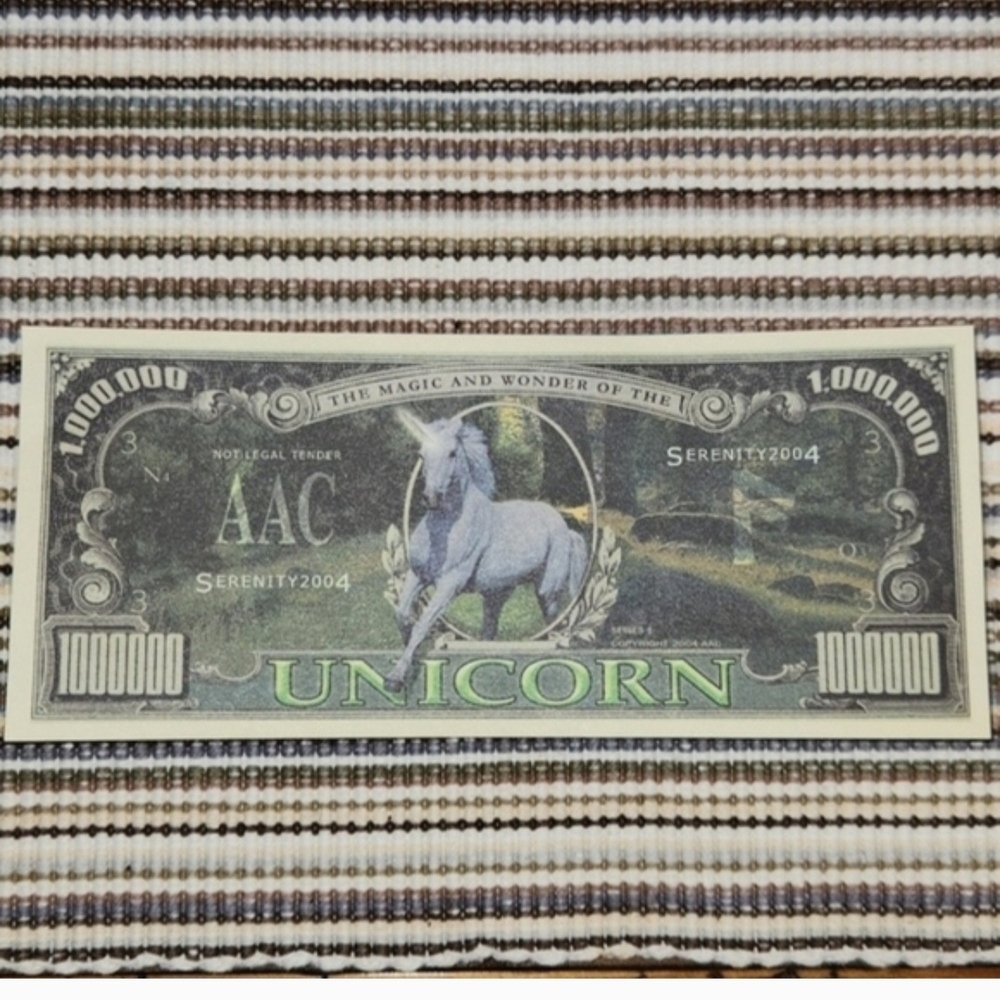 Novelty Unicorn Million Dollar Bill